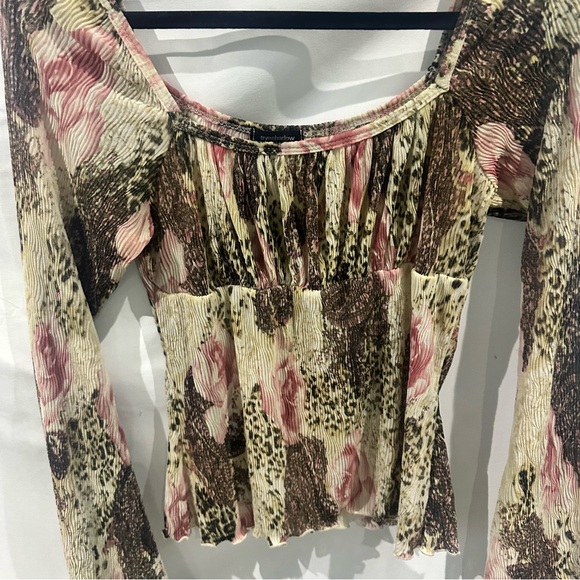 Y2K Fairycore Crinkle Mesh Top Long Sleeve - Picture 7 of 11